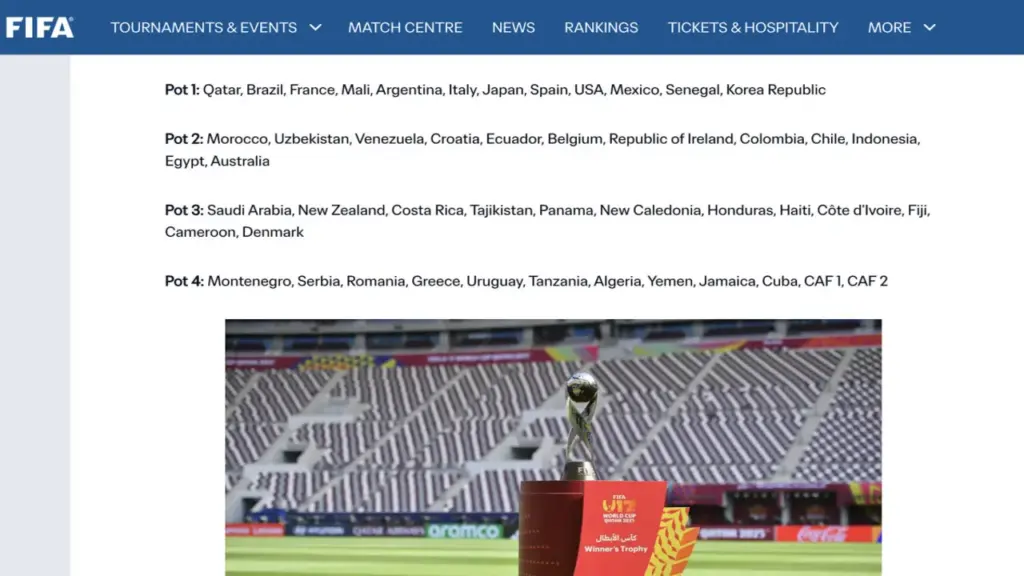 FIFA không đưa Việt Nam vào danh sách dự U17 World Cup 2026