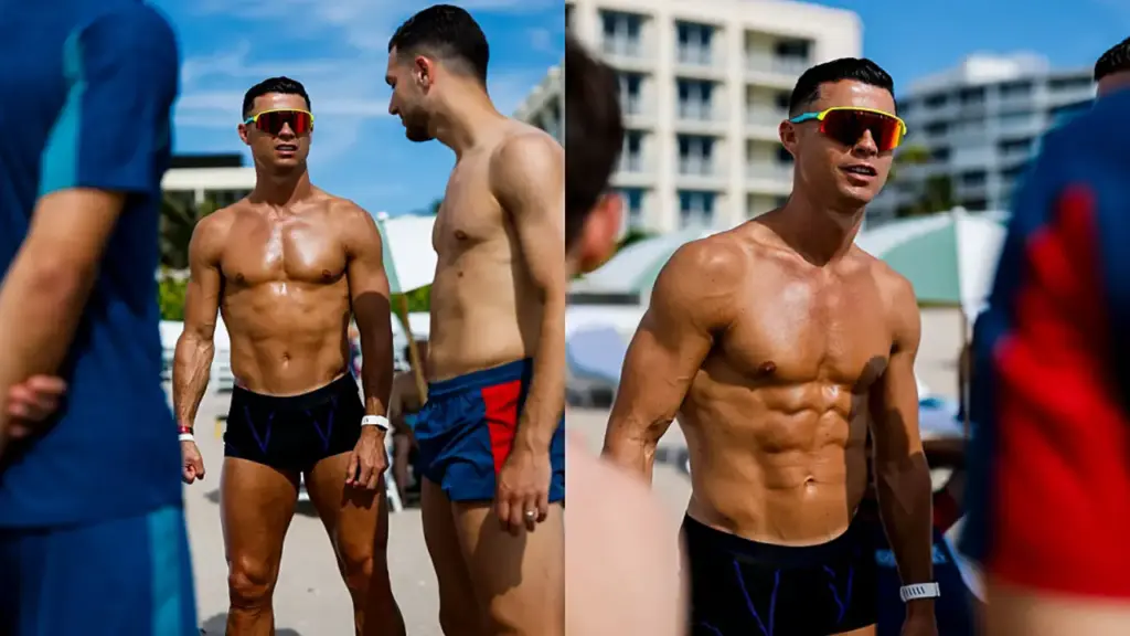 Ronaldo khoe thể hình săn chắc trên bãi biển Mỹ
